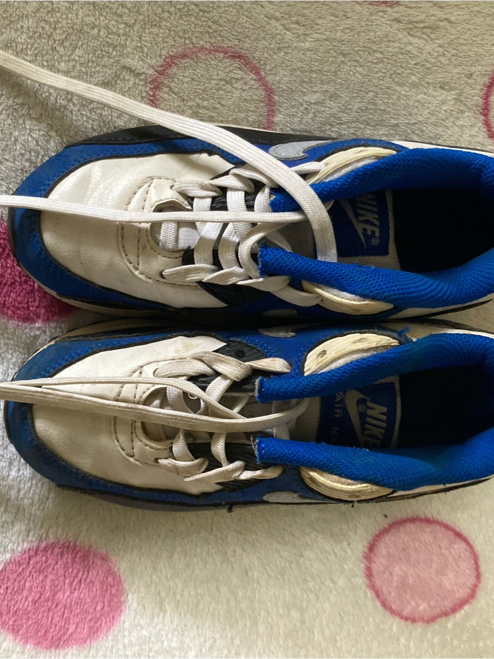 Nike Kids Blue and White Lace-Up Sneakers